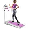 imageGoplus Folding Treadmill Electric Running Machine with LED Display and Mobile Phone Holder Portable Compact Superfit Treadmill for Home OfficePink