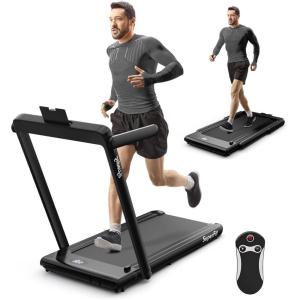 imageGoplus 2 in 1 Under Desk Treadmill 25HP Superfit Folding Treadmills for Home Office wSmart APP Remote Control LED Display Bluetooth Speaker Foldable Walking Jogging MachineBlack
