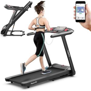 imageGoplus 475HP Folding Treadmill with 15 Auto Incline Electric Superfit Treadmill wVoice and APP Control 20 Preset Programs LED Touch Screen Walking Jogging Running Machine for Home Office