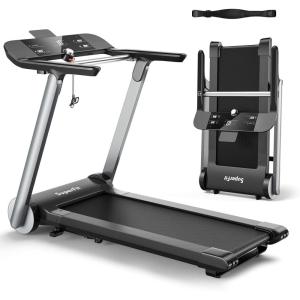 imageGoplus Heavy Duty Folding Treadmill for Gym Italy Designer Electric Superfit Treadmill with Fatigue Button Heart Rate Belt LED Display Blue Tooth Speaker Portable Walking Running Machine for Home ApartmentFolding