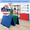 imageGoplus Folding Gymnastics Mat 10 x 4 x 2 Thick Tumbling Mats with PU Leather Hook ampamp Loop Fasteners Portable Handles 4Panel Exercise Mat for Home Gym Workouts YogaNavyYellowGreenRed