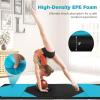 imageGoplus Folding Gymnastics Mat 10 x 4 x 2 Thick Tumbling Mats with PU Leather Hook ampamp Loop Fasteners Portable Handles 4Panel Exercise Mat for Home Gym Workouts YogaBlackBlue