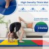 imageGoplus Folding Gymnastics Mat 10 x 4 x 2 Thick Tumbling Mats with PU Leather Hook ampamp Loop Fasteners Portable Handles 4Panel Exercise Mat for Home Gym Workouts YogaNavyYellowGreenRed