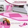 imageGoplus Folding Gymnastics Mat 10 x 4 x 2 Thick Tumbling Mats with PU Leather Hook ampamp Loop Fasteners Portable Handles 4Panel Exercise Mat for Home Gym Workouts YogaBaby PinkRose