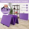 imageGoplus Folding Gymnastics Mat 10 x 4 x 2 Thick Tumbling Mats with PU Leather Hook ampamp Loop Fasteners Portable Handles 4Panel Exercise Mat for Home Gym Workouts YogaPurple