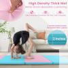 imageGoplus Folding Gymnastics Mat 10 x 4 x 2 Thick Tumbling Mats with PU Leather Hook ampamp Loop Fasteners Portable Handles 4Panel Exercise Mat for Home Gym Workouts YogaPinkBlue