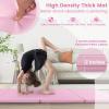 imageGoplus Folding Gymnastics Mat 10 x 4 x 2 Thick Tumbling Mats with PU Leather Hook ampamp Loop Fasteners Portable Handles 4Panel Exercise Mat for Home Gym Workouts YogaPink