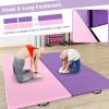 imageGoplus Folding Gymnastics Mat 10 x 4 x 2 Thick Tumbling Mats with PU Leather Hook ampamp Loop Fasteners Portable Handles 4Panel Exercise Mat for Home Gym Workouts YogaPurple