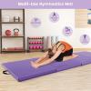 imageGoplus Folding Gymnastics Mat 10 x 4 x 2 Thick Tumbling Mats with PU Leather Hook ampamp Loop Fasteners Portable Handles 4Panel Exercise Mat for Home Gym Workouts YogaPurple