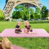 imageGoplus Folding Gymnastics Mat 10 x 4 x 2 Thick Tumbling Mats with PU Leather Hook ampamp Loop Fasteners Portable Handles 4Panel Exercise Mat for Home Gym Workouts YogaPink