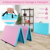 imageGoplus Folding Gymnastics Mat 10 x 4 x 2 Thick Tumbling Mats with PU Leather Hook ampamp Loop Fasteners Portable Handles 4Panel Exercise Mat for Home Gym Workouts YogaPinkBlue