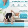 imageGoplus Folding Gymnastics Mat 10 x 4 x 2 Thick Tumbling Mats with PU Leather Hook ampamp Loop Fasteners Portable Handles 4Panel Exercise Mat for Home Gym Workouts YogaBaby Blue