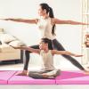 imageGoplus Folding Gymnastics Mat 10 x 4 x 2 Thick Tumbling Mats with PU Leather Hook ampamp Loop Fasteners Portable Handles 4Panel Exercise Mat for Home Gym Workouts YogaBaby PinkRose