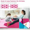 imageGoplus Folding Gymnastics Mat 10 x 4 x 2 Thick Tumbling Mats with PU Leather Hook ampamp Loop Fasteners Portable Handles 4Panel Exercise Mat for Home Gym Workouts YogaPinkRose