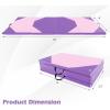 imageGoplus Folding Gymnastics Mat 10 x 4 x 2 Thick Tumbling Mats with PU Leather Hook ampamp Loop Fasteners Portable Handles 4Panel Exercise Mat for Home Gym Workouts YogaPinkPurple