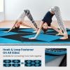 imageGoplus Folding Gymnastics Mat 10 x 4 x 2 Thick Tumbling Mats with PU Leather Hook ampamp Loop Fasteners Portable Handles 4Panel Exercise Mat for Home Gym Workouts YogaBlueBlack