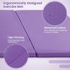 imageGoplus Folding Gymnastics Mat 10 x 4 x 2 Thick Tumbling Mats with PU Leather Hook ampamp Loop Fasteners Portable Handles 4Panel Exercise Mat for Home Gym Workouts YogaPurple