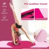 imageGoplus Folding Gymnastics Mat 10 x 4 x 2 Thick Tumbling Mats with PU Leather Hook ampamp Loop Fasteners Portable Handles 4Panel Exercise Mat for Home Gym Workouts YogaPinkRose