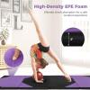 imageGoplus Folding Gymnastics Mat 10 x 4 x 2 Thick Tumbling Mats with PU Leather Hook ampamp Loop Fasteners Portable Handles 4Panel Exercise Mat for Home Gym Workouts YogaPurpleBlack