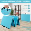 imageGoplus Folding Gymnastics Mat 10 x 4 x 2 Thick Tumbling Mats with PU Leather Hook ampamp Loop Fasteners Portable Handles 4Panel Exercise Mat for Home Gym Workouts YogaBaby Blue