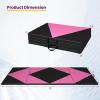 imageGoplus Folding Gymnastics Mat 10 x 4 x 2 Thick Tumbling Mats with PU Leather Hook ampamp Loop Fasteners Portable Handles 4Panel Exercise Mat for Home Gym Workouts YogaRoseBlack