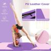 imageGoplus Folding Gymnastics Mat 10 x 4 x 2 Thick Tumbling Mats with PU Leather Hook ampamp Loop Fasteners Portable Handles 4Panel Exercise Mat for Home Gym Workouts YogaPinkPurple