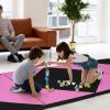 imageGoplus Folding Gymnastics Mat 10 x 4 x 2 Thick Tumbling Mats with PU Leather Hook ampamp Loop Fasteners Portable Handles 4Panel Exercise Mat for Home Gym Workouts YogaRoseBlack