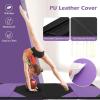 imageGoplus Folding Gymnastics Mat 10 x 4 x 2 Thick Tumbling Mats with PU Leather Hook ampamp Loop Fasteners Portable Handles 4Panel Exercise Mat for Home Gym Workouts YogaPurpleBlack