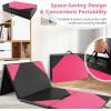imageGoplus Folding Gymnastics Mat 10 x 4 x 2 Thick Tumbling Mats with PU Leather Hook ampamp Loop Fasteners Portable Handles 4Panel Exercise Mat for Home Gym Workouts YogaBlackRose