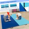 imageGoplus Folding Gymnastics Mat 10 x 4 x 2 Thick Tumbling Mats with PU Leather Hook ampamp Loop Fasteners Portable Handles 4Panel Exercise Mat for Home Gym Workouts YogaNavy