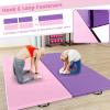 imageGoplus Folding Gymnastics Mat 10 x 4 x 2 Thick Tumbling Mats with PU Leather Hook ampamp Loop Fasteners Portable Handles 4Panel Exercise Mat for Home Gym Workouts YogaPink