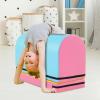 imageGoplus Mailbox Tumbling Mat Gymnastics Vaulting Box wDetachable Mat Carrying Handle Premium PU Leather Portable Jumping Tumbling Aid Trainer for Kids Home Gyms ExerciseBaby BluePink