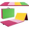 imageGoplus Folding Gymnastics Mat 10 x 4 x 2 Thick Tumbling Mats with PU Leather Hook ampamp Loop Fasteners Portable Handles 4Panel Exercise Mat for Home Gym Workouts YogaRosePinkYellowGreen