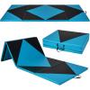 imageGoplus Folding Gymnastics Mat 10 x 4 x 2 Thick Tumbling Mats with PU Leather Hook ampamp Loop Fasteners Portable Handles 4Panel Exercise Mat for Home Gym Workouts YogaBlueBlack