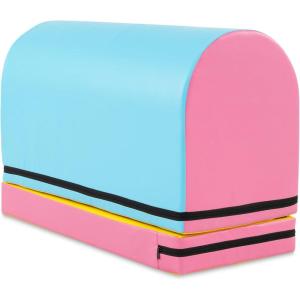 imageGoplus Mailbox Tumbling Mat Gymnastics Vaulting Box wDetachable Mat Carrying Handle Premium PU Leather Portable Jumping Tumbling Aid Trainer for Kids Home Gyms ExerciseBaby BluePink
