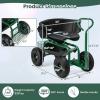 imageGoplus Garden Seat with Wheels Rolling Gardening Stool with Adjustable 360 Swivel Seat Tool Tray ampamp Storage Basket Extendable Handle Outdoor Gardening Scooter Garden Cart Workseat for SeniorsGreen