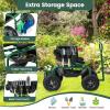 imageGoplus Garden Seat with Wheels Rolling Gardening Stool with Adjustable 360 Swivel Seat Tool Tray ampamp Storage Basket Extendable Handle Outdoor Gardening Scooter Garden Cart Workseat for SeniorsGreen