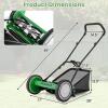 imageGoplus Manual Lawn Mower 16 Inch 5Blade WalkBehind Cordless Grass Cutter with 7 Gallon Removable Grass Collect Bag Adjustable Cutting Heights Push Reel Lawn Mower for Yard GardenGreen