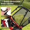 imageGoplus Manual Lawn Mower 16 Inch 5Blade WalkBehind Cordless Grass Cutter with 7 Gallon Removable Grass Collect Bag Adjustable Cutting Heights Push Reel Lawn Mower for Yard GardenRed