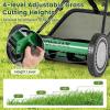 imageGoplus Manual Lawn Mower 16 Inch 5Blade WalkBehind Cordless Grass Cutter with 7 Gallon Removable Grass Collect Bag Adjustable Cutting Heights Push Reel Lawn Mower for Yard GardenGreen