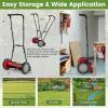 imageGoplus Manual Lawn Mower 16 Inch 5Blade WalkBehind Cordless Grass Cutter with 7 Gallon Removable Grass Collect Bag Adjustable Cutting Heights Push Reel Lawn Mower for Yard GardenRed