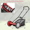 imageGoplus Manual Lawn Mower 16 Inch 5Blade WalkBehind Cordless Grass Cutter with 7 Gallon Removable Grass Collect Bag Adjustable Cutting Heights Push Reel Lawn Mower for Yard GardenRed