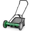 imageGoplus Manual Lawn Mower 16 Inch 5Blade WalkBehind Cordless Grass Cutter with 7 Gallon Removable Grass Collect Bag Adjustable Cutting Heights Push Reel Lawn Mower for Yard GardenGreen