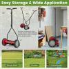 imageGoplus Manual Lawn Mower 16 Inch 5Blade WalkBehind Cordless Grass Cutter with 7 Gallon Removable Grass Collect Bag Adjustable Cutting Heights Push Reel Lawn Mower for Yard GardenRed