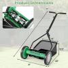 imageGoplus Manual Lawn Mower 16 Inch 5Blade WalkBehind Cordless Grass Cutter with 7 Gallon Removable Grass Collect Bag Adjustable Cutting Heights Push Reel Lawn Mower for Yard GardenGreen