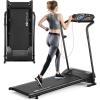 imageGoplus Compact Folding Treadmill for Home Electric Walking Running Machine Low Noise Builtin 2 Workout Modes and 12 Programs with Display
