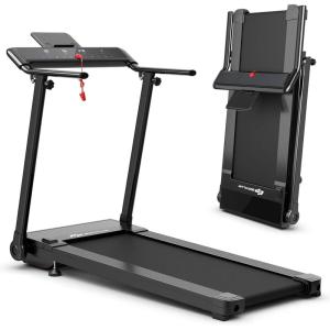 imageGoplus Folding Treadmill Portable Electric Treadmill with LED Touch Screen 12 Preset Programs 2 Modes and PhonePad Holder Compact Walking Jogging Running Machine for Home Office