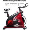 imageGoplus Indoor Cycling Bike Silent Belt Drive Exercise Bike with Phone Holder Adjustable Seat LCD Monitor Stationary Bicycle for Home Gym Workout20 LBS Flywheel