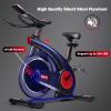 imageGoplus Indoor Cycling Bike Silent Belt Drive Exercise Bike with Phone Holder Adjustable Seat LCD Monitor Stationary Bicycle for Home Gym Workout20 LBS Flywheel
