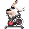 imageGoplus Indoor Cycling Bike Upright Stationary Exercise Bicycle with Resistance Adjustment ampamp Heart Rate Monitor Adjustable Workout Belt Dive Bike for HomeOfficeGym Black
